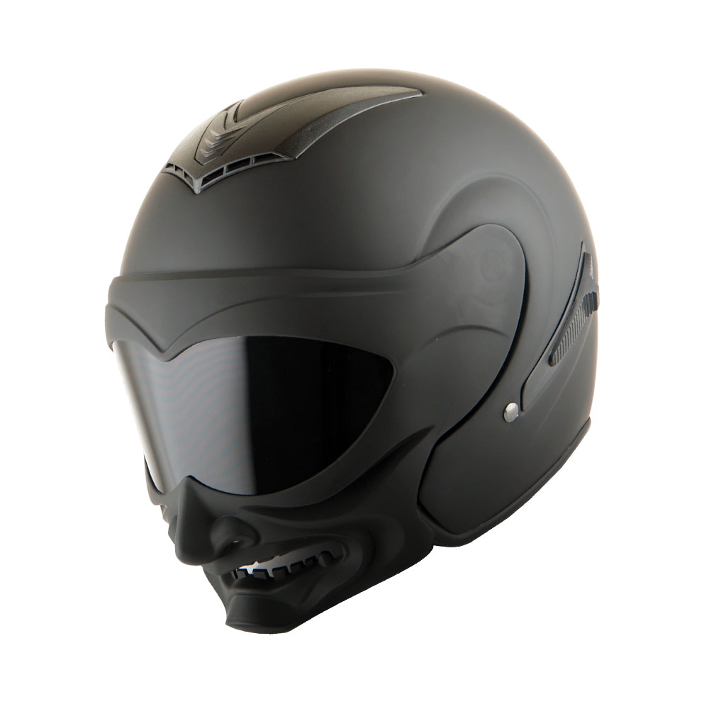 1Storm Motorcycle Open Face Fiber Glass Helmet Samurai + One Extra