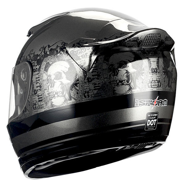 1970s motorcycle helmet Daytona Retro Full Face Motorcycle Helmet: Vintage Style - Dull Black W/ Dull Black Accents